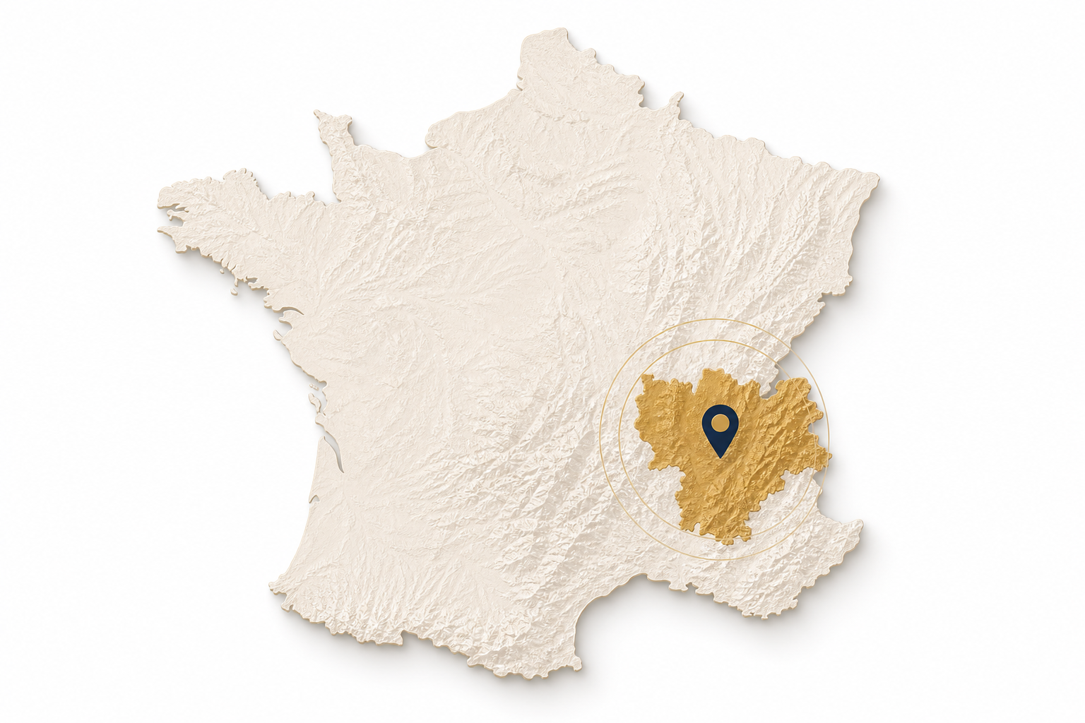 Carte de France avec zone Rhône-Alpes mise en avant
